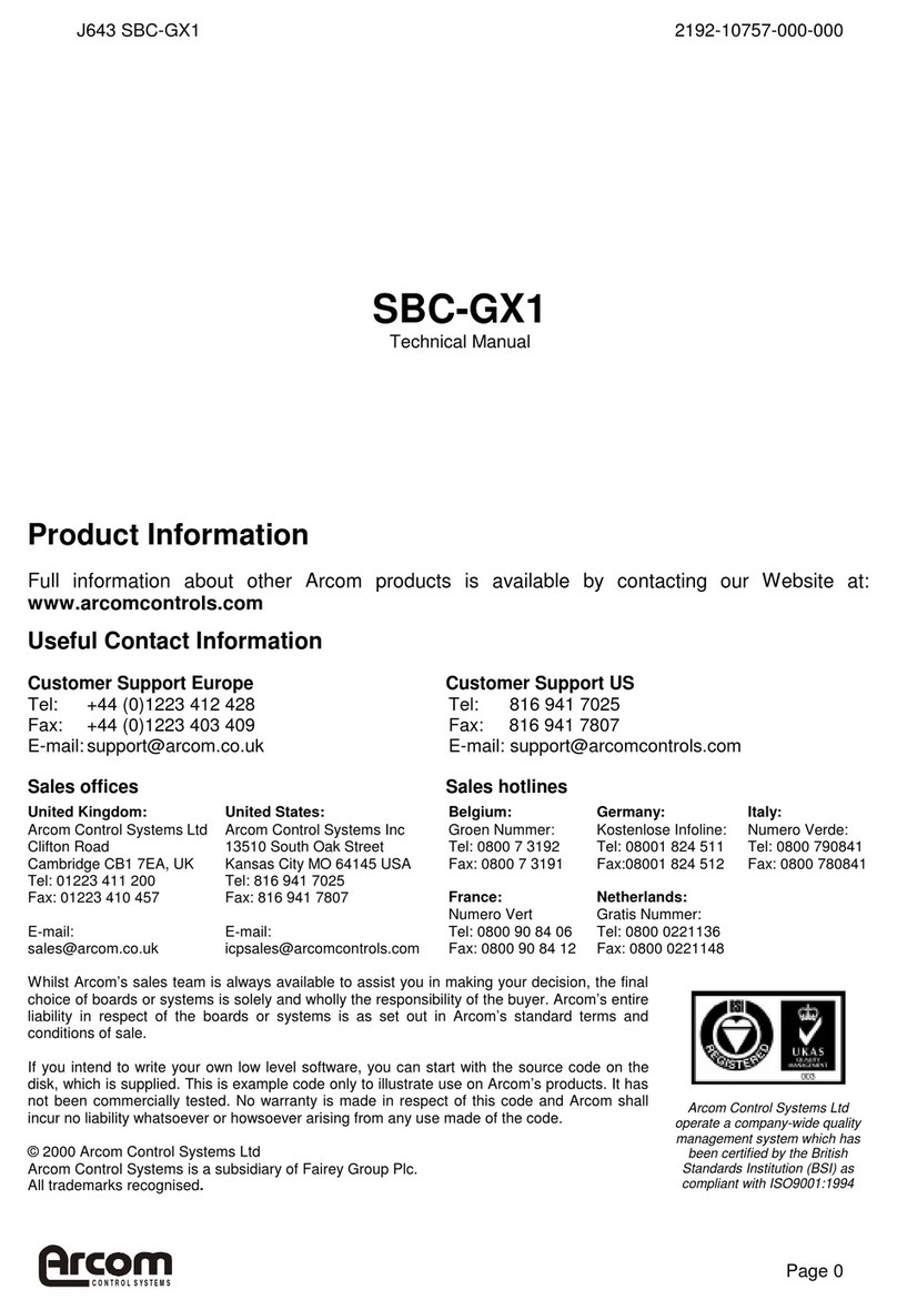 Arcom SBC-GX1 Technical manual