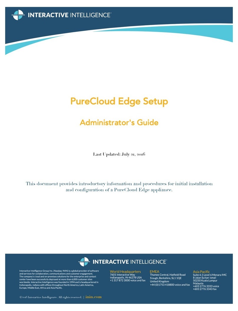 Interactive Intelligence PureCloud Edge Service manual