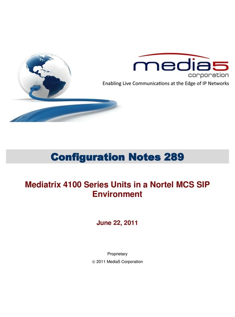 Media5 Mediatrix 4100 Configuration notes