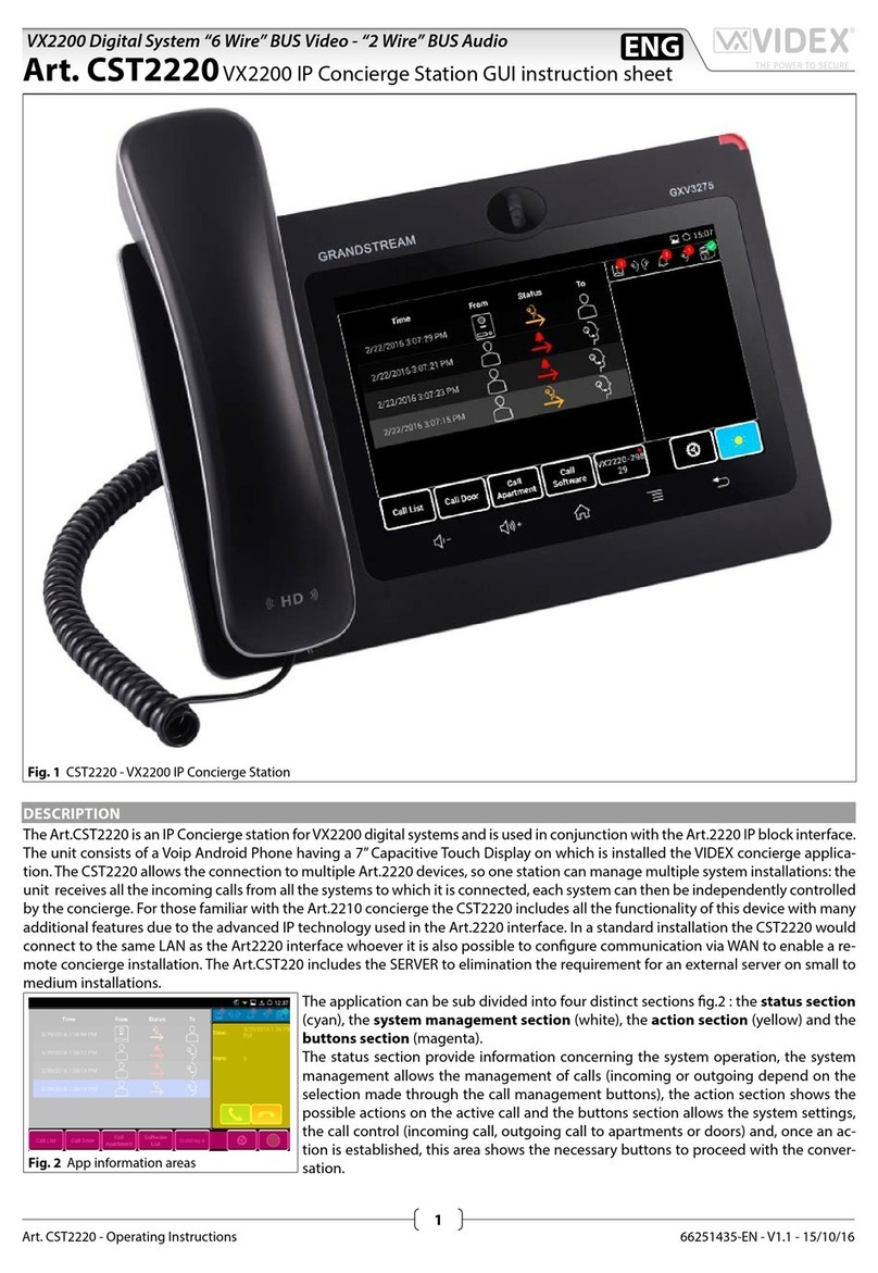 Videx VX2200 User manual