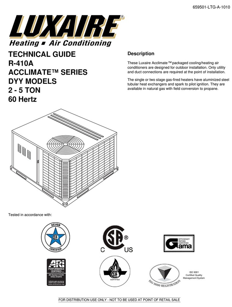 Luxaire R-410A Quick start guide