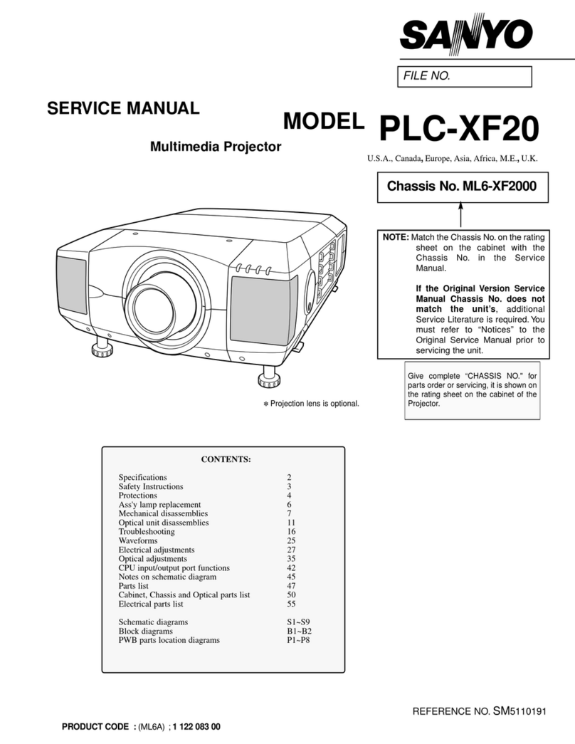 Sanyo XF20 - PLC XGA LCD Projector User manual