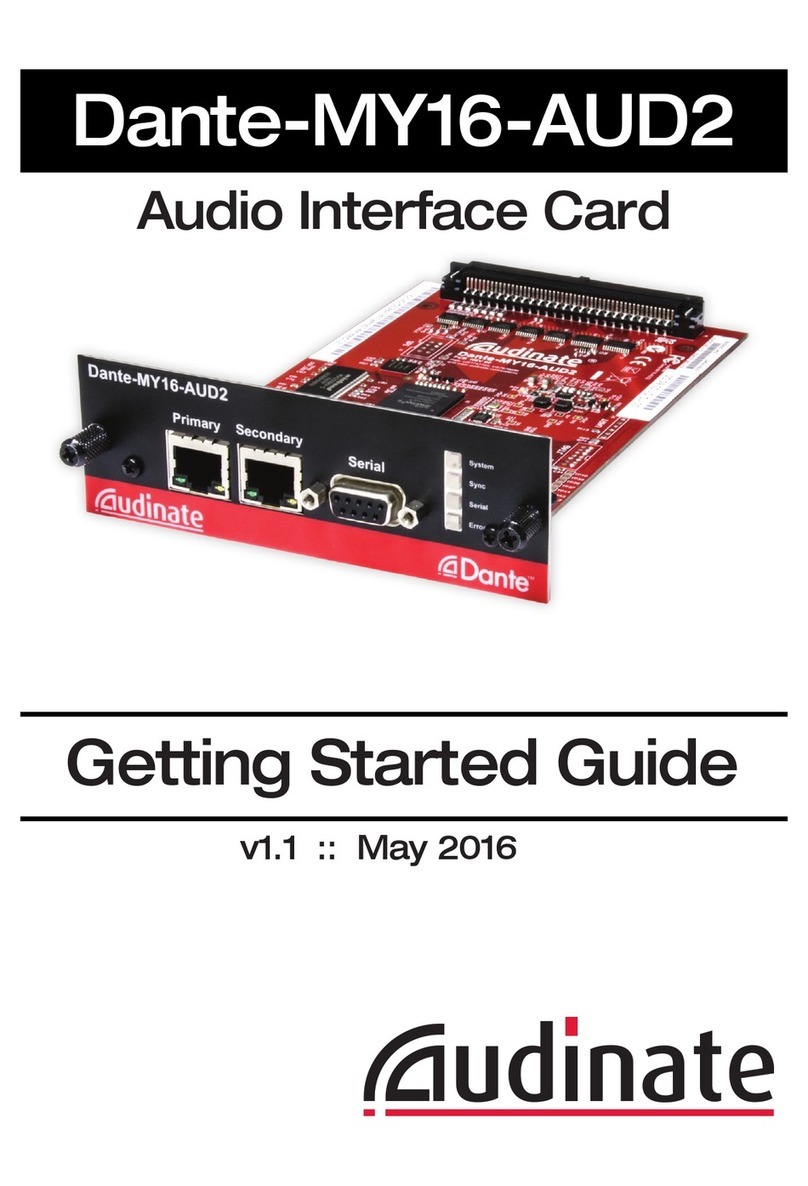 Audinate Dante-MY16-AUD2 Getting started guide Audinate Dante-MY16-AUD2 Getting started guide