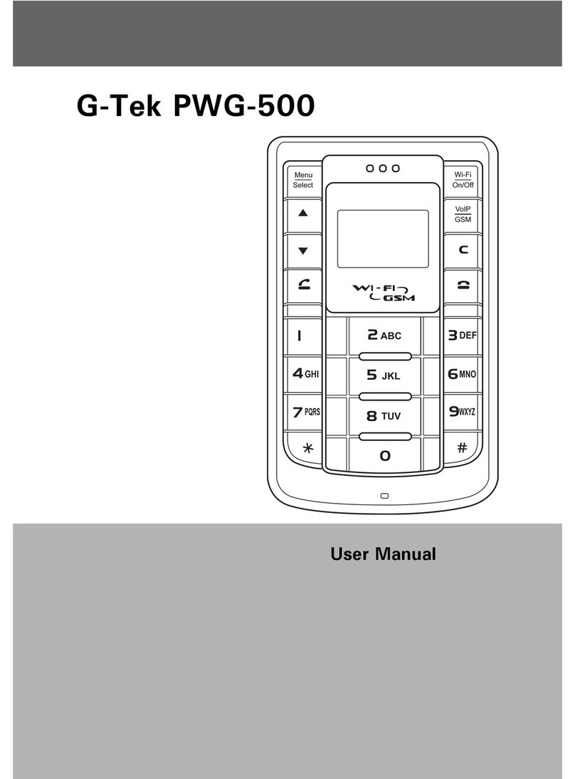 G-Tek PWG-500 User manual