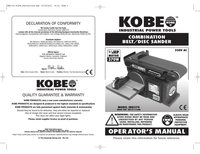 KOBE SBD370 Operator's manual