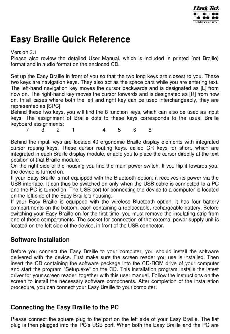 HandyTech Easy Braille User manual