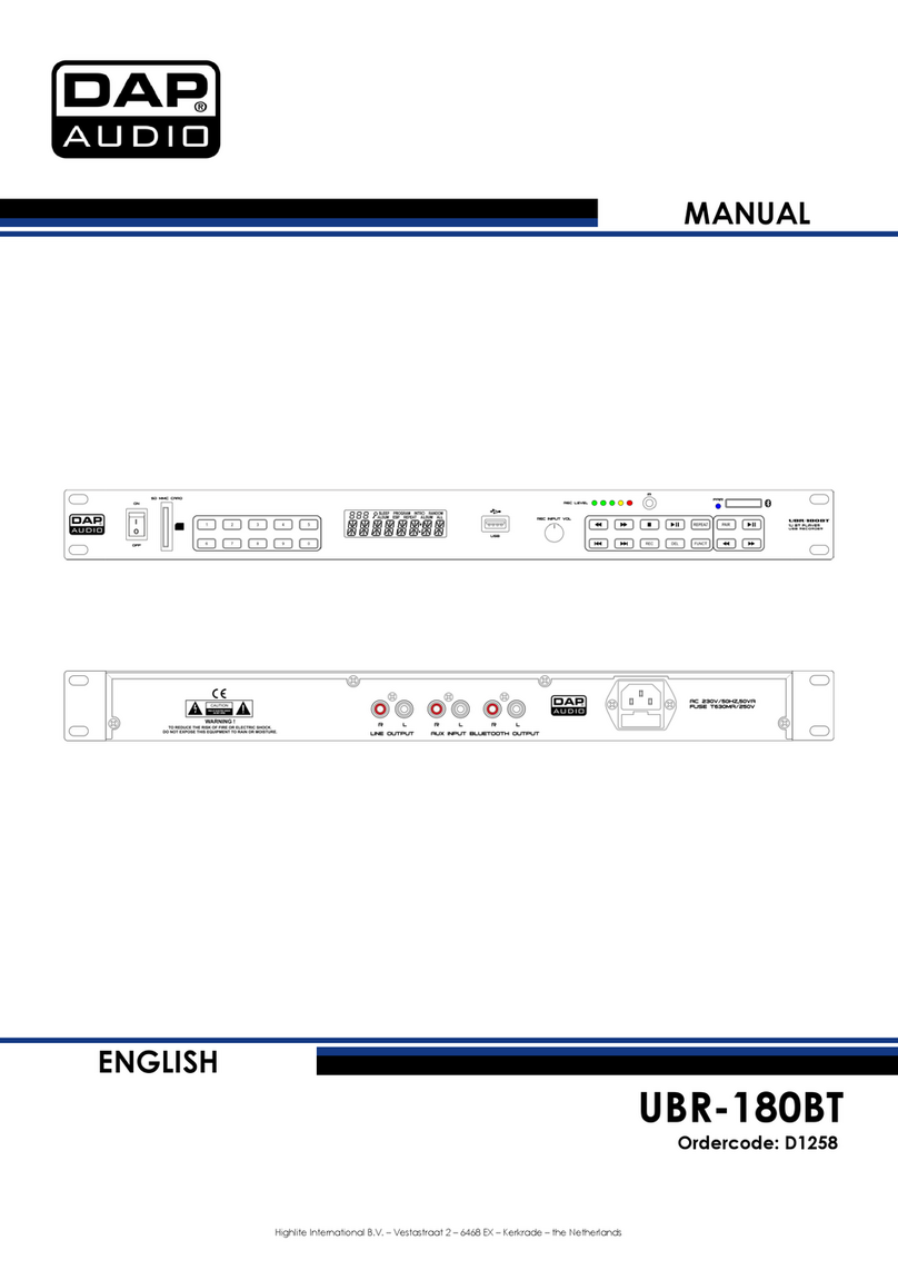 DAPAudio ubr-180bt User manual