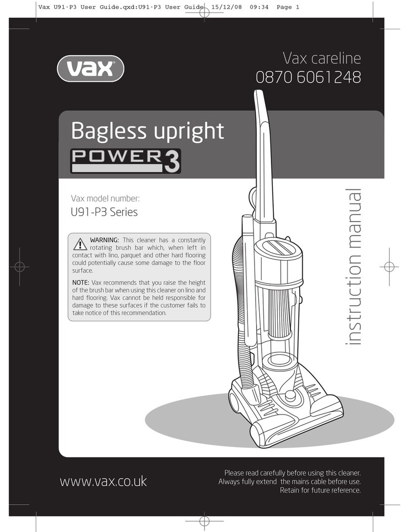 Vax U91-P3 Series User manual Vax U91-P3 Series User manual