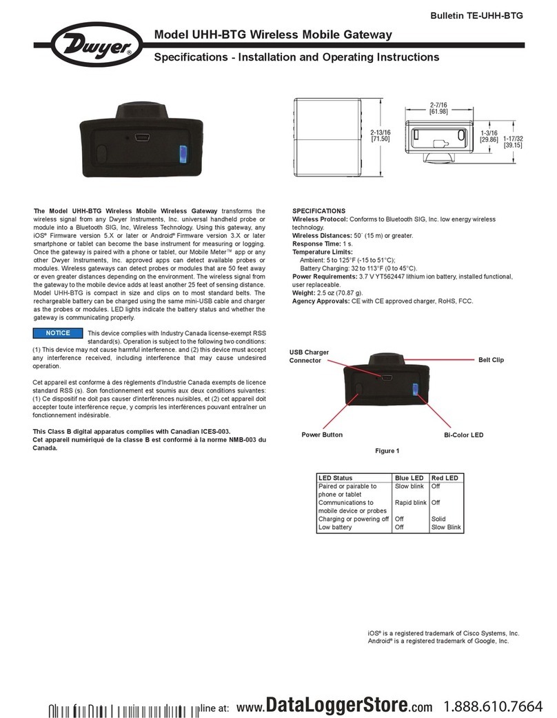 Dwyer Instruments UHH-BTG Specifications-installation and operating instructions