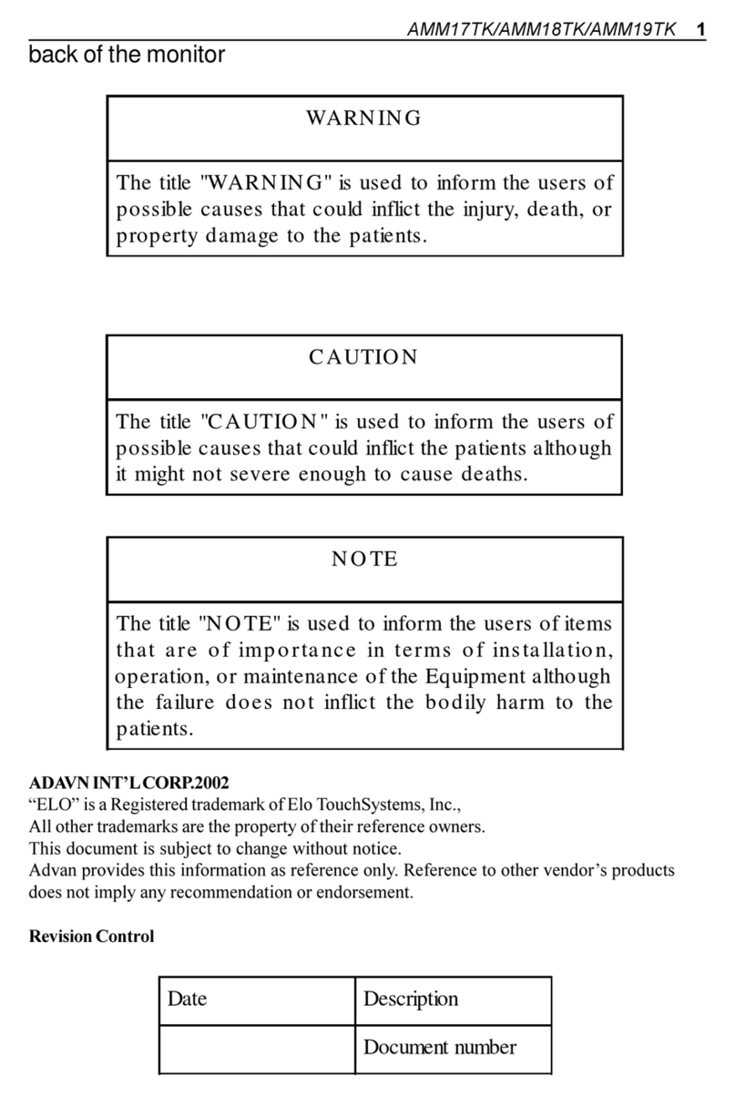 Elo TouchSystems AMM17TK User manual