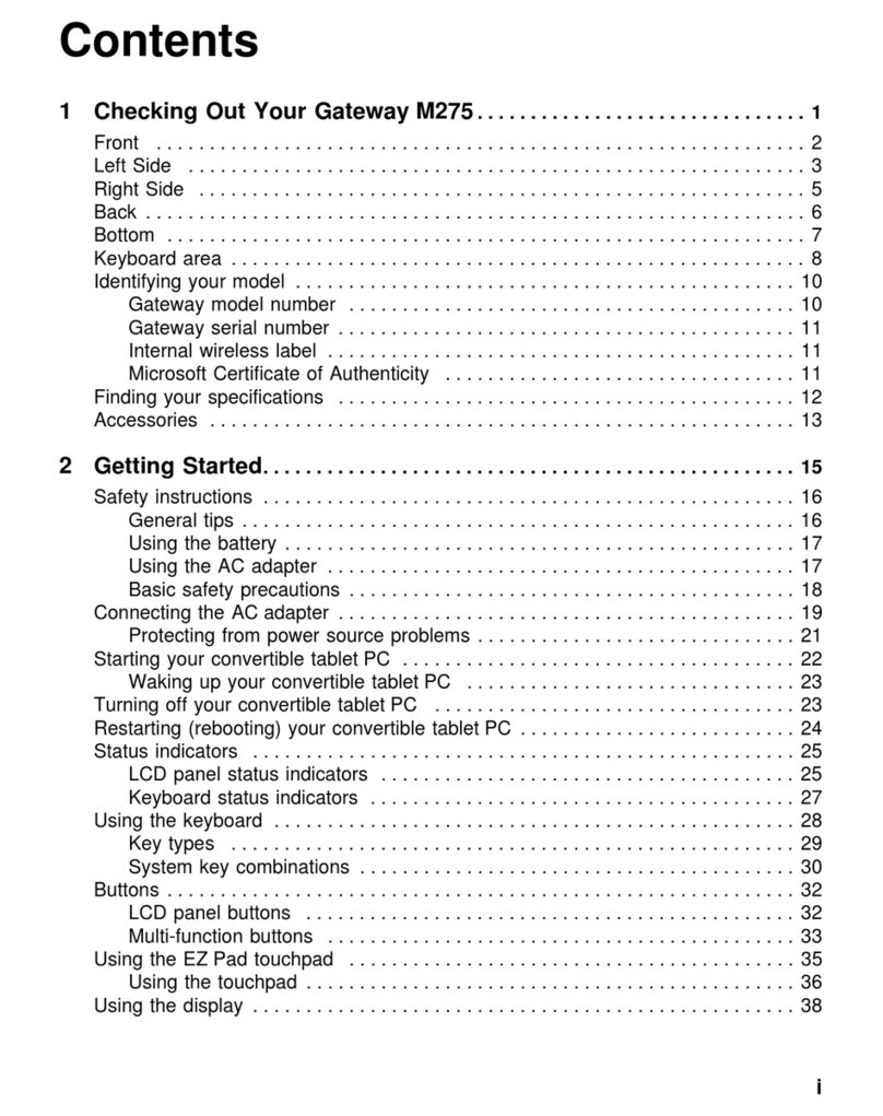 Gateway M275 User manual