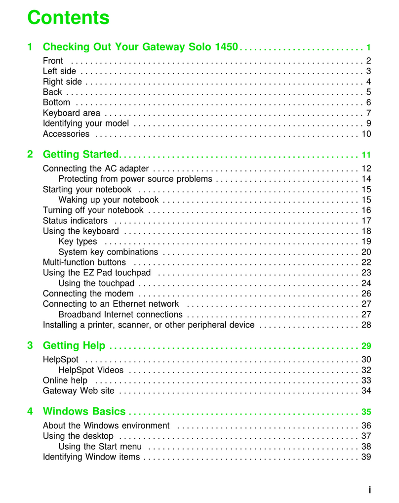 Gateway Solo 1450 manual