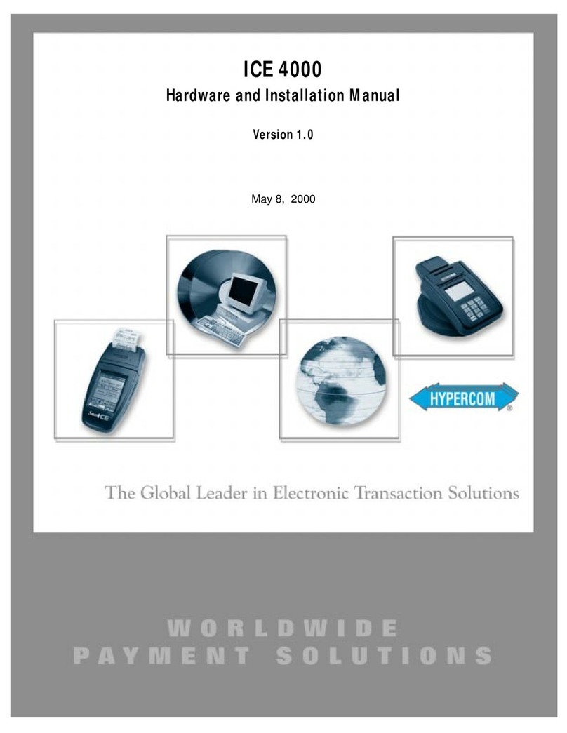 Hypercom ICE 4000 Hardware and installation manual