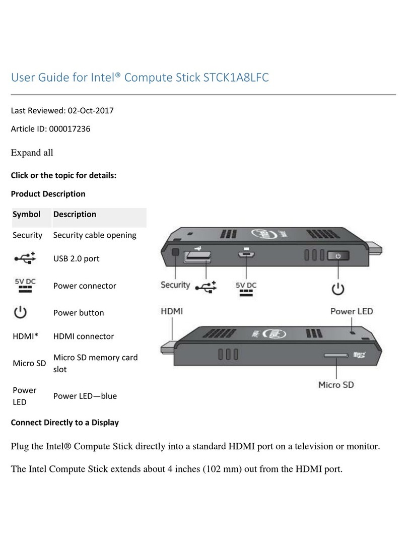 Intel Compute Stick STCK1A8LFC User manual Intel Compute Stick STCK1A8LFC User manual