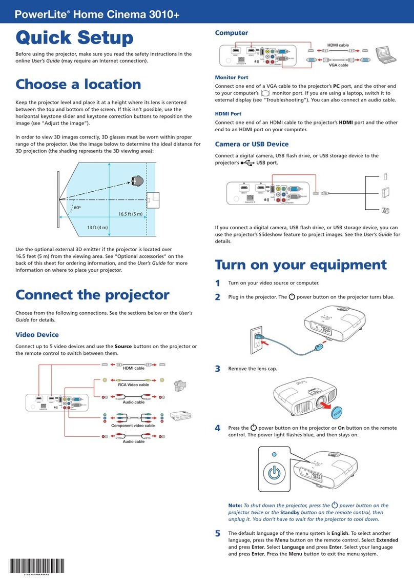Epson PowerLite Home Cinema 3010+ Specification sheet