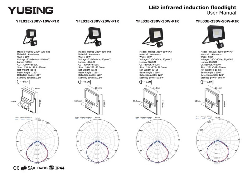 Yusing YFL03E-230V-10W-PIR user manual