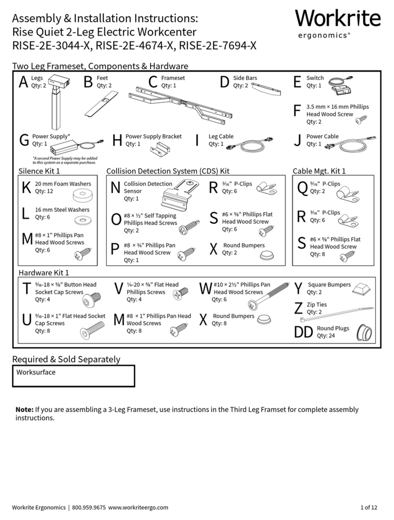 Workrite RISE-2E-3044-X Instruction manual Workrite RISE-2E-3044-X Instruction manual