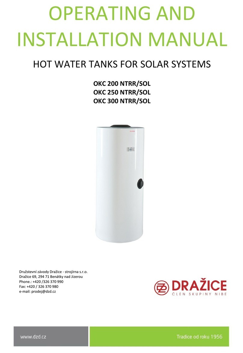 Drazice OKC 200 NTRR/SOL OPERATING AND INSTALLATION Manual
