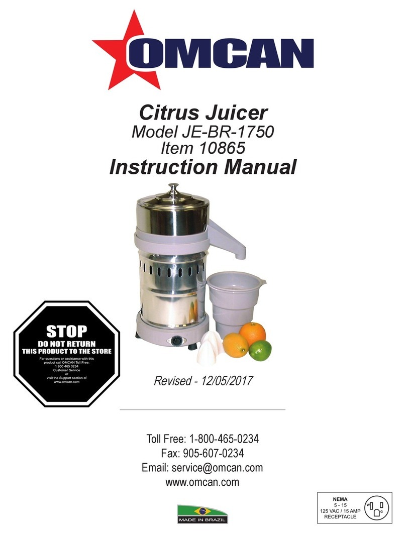 Omcan JE-BR-1750 instruction manual