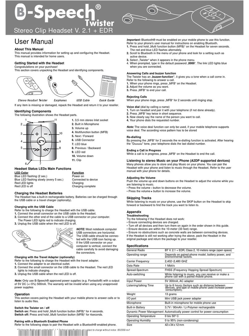 B-Speech Twister User manual