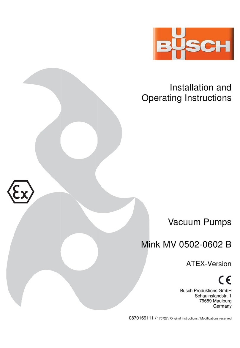 BUSCH Mink MV 0502 B Installation and operating instructions