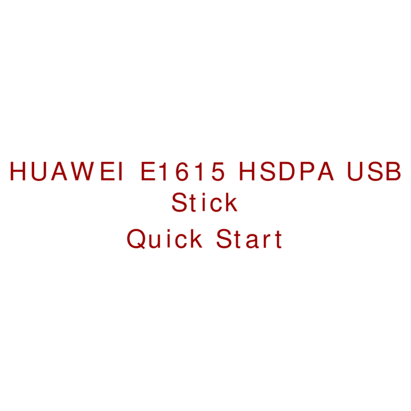 Huawei E1615 quick start