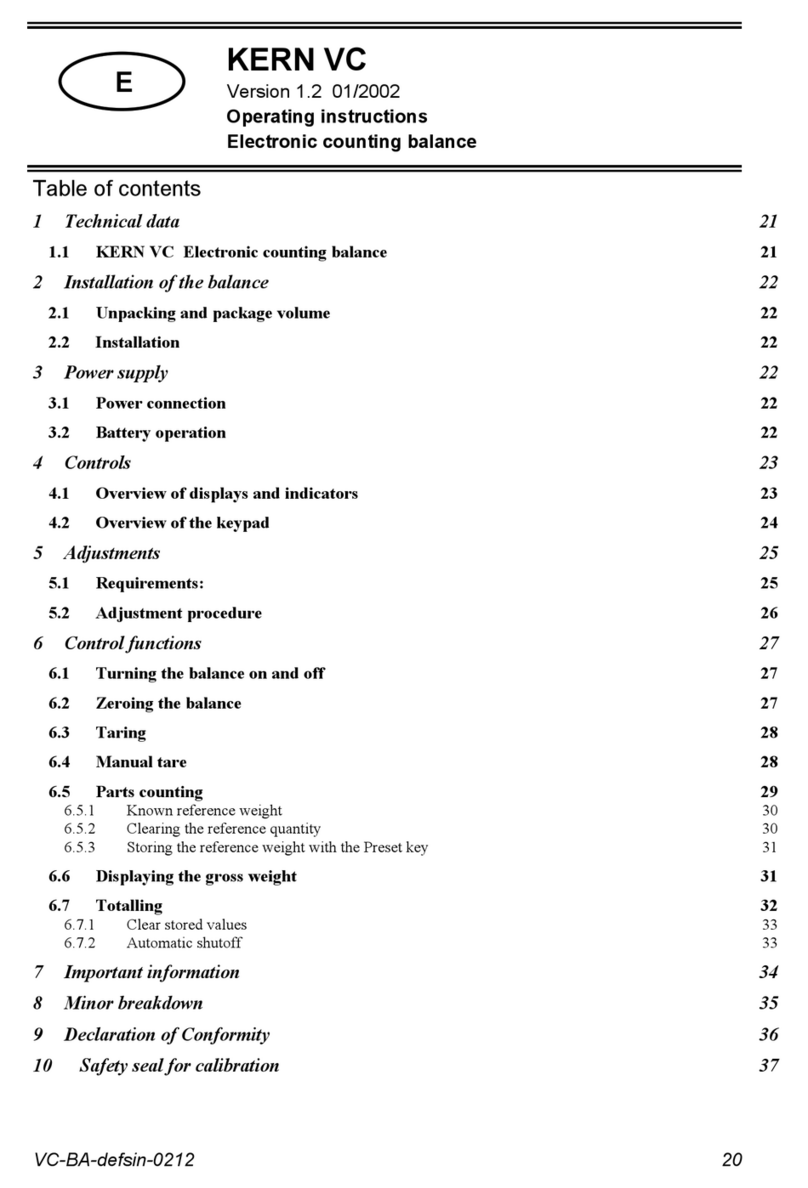 KERN KERN VC 3K1M User manual