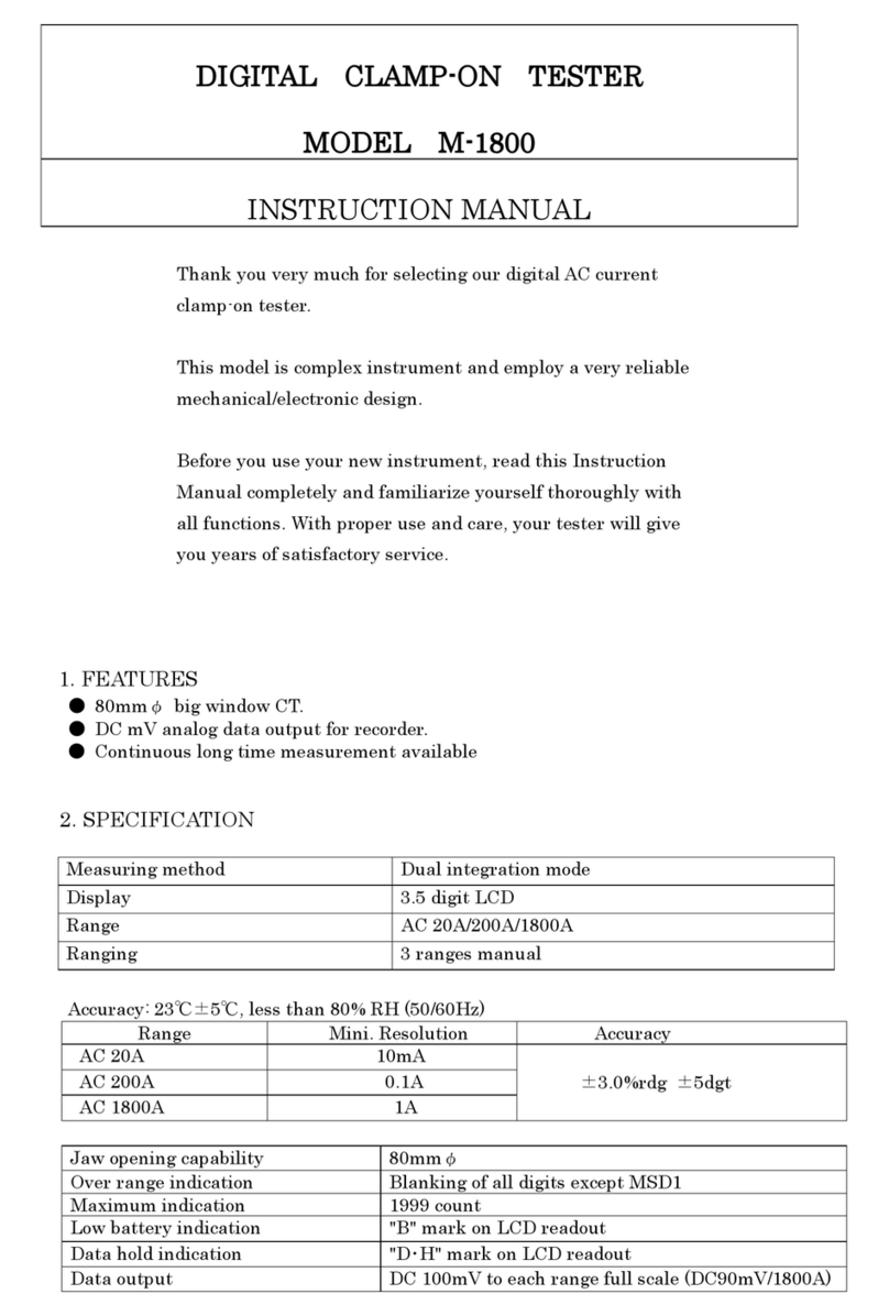 MULTI MEASURING INSTRUMENTS M-1800 User manual