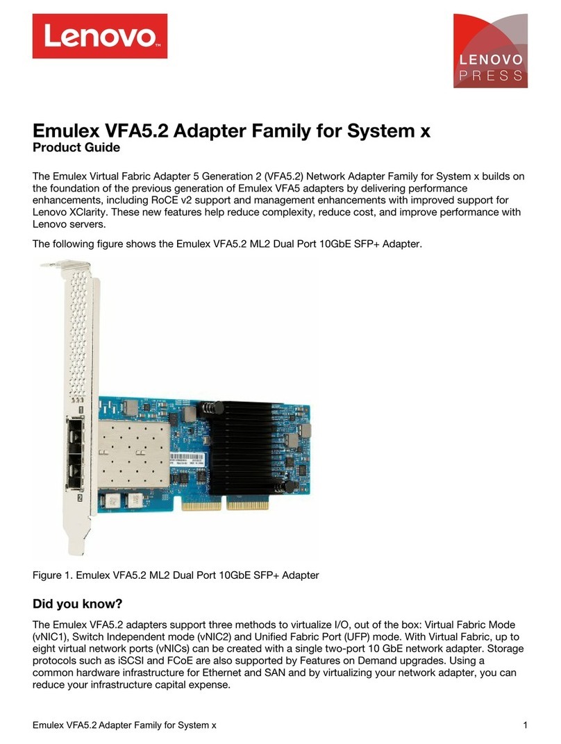 Lenovo Emulex VFA5.2 Product guide Lenovo Emulex VFA5.2 Product guide