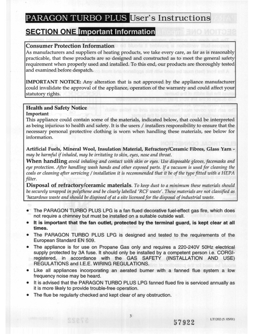 Paragon TURBO PLUS LPG User manual Paragon TURBO PLUS LPG User manual