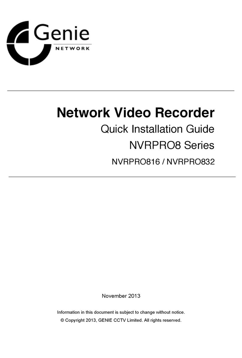 Genie NVRPRO816 Quick installation guide