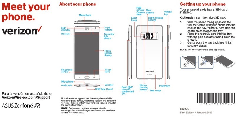 Asus VERIZON ZENFONE AR User manual Asus VERIZON ZENFONE AR User manual