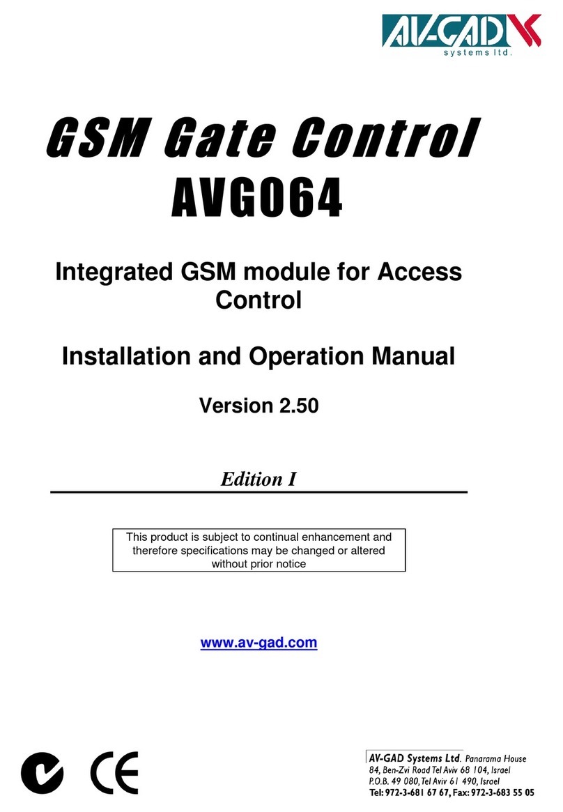 AV-GAD AVG064 Installation and operation manual