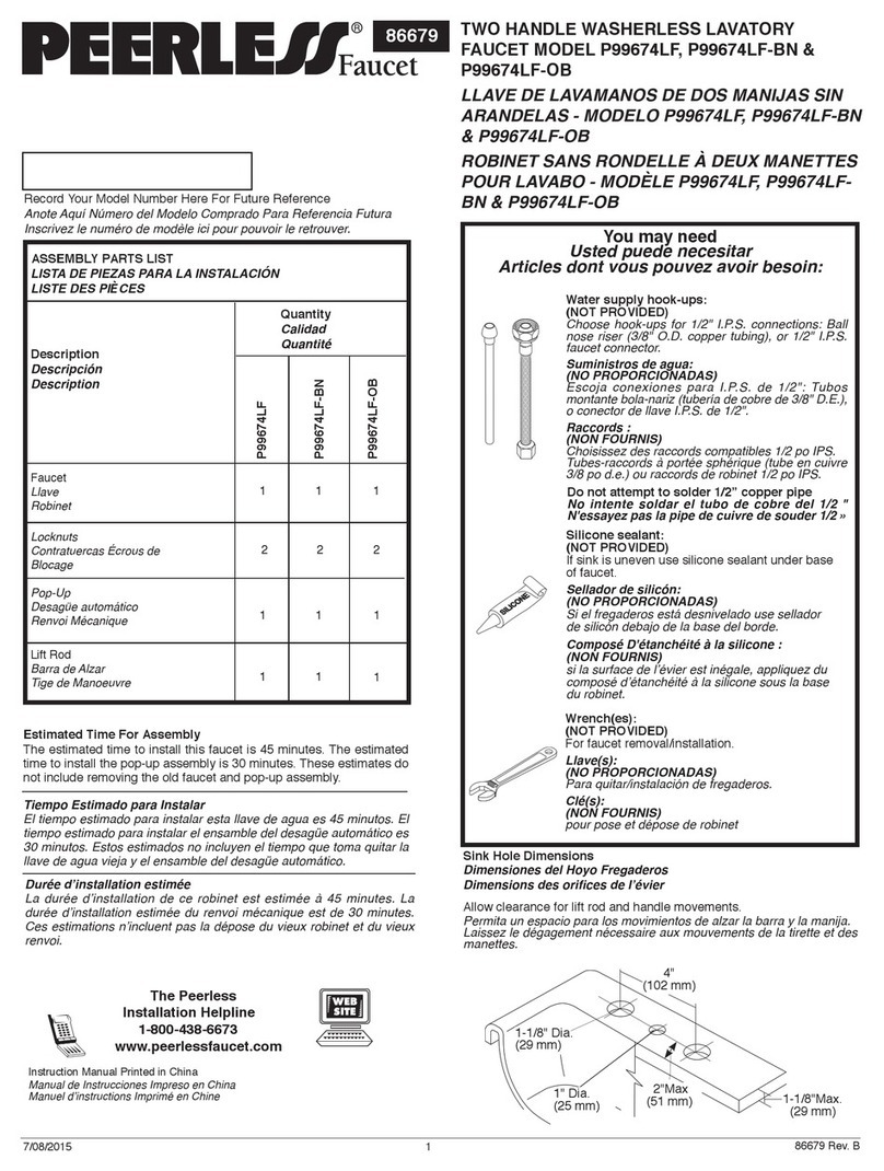 PEERLESS P99674LF manual