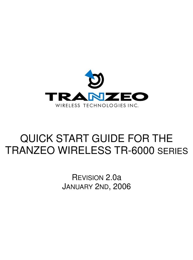 Tranzeo Wireless Technologies TR-6000 Series quick start guide
