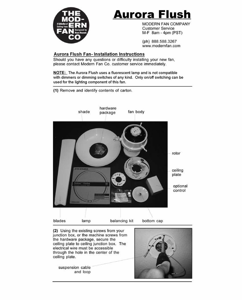 Modern Fan Co aurora flush installation instructions