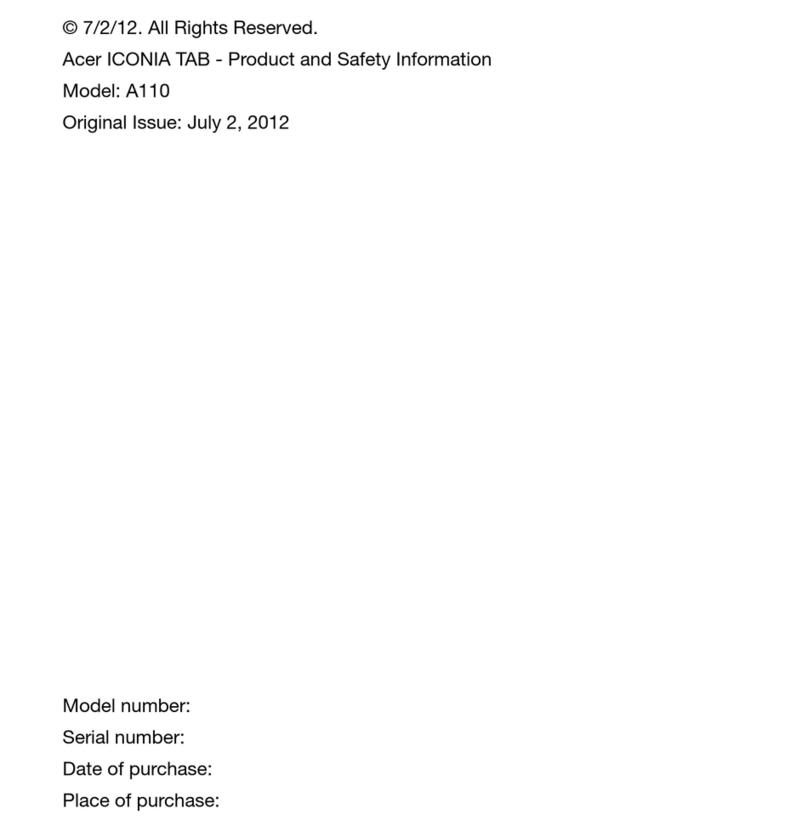 Acer Iconia Tab A110 owner's manual