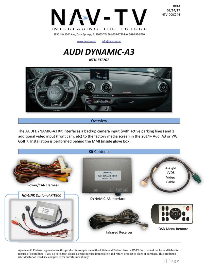 Nav TV AUDI DYNAMIC-A3 installation manual