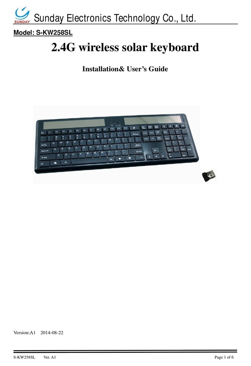Sunday Electronics S-KW258SL Installation & user guide