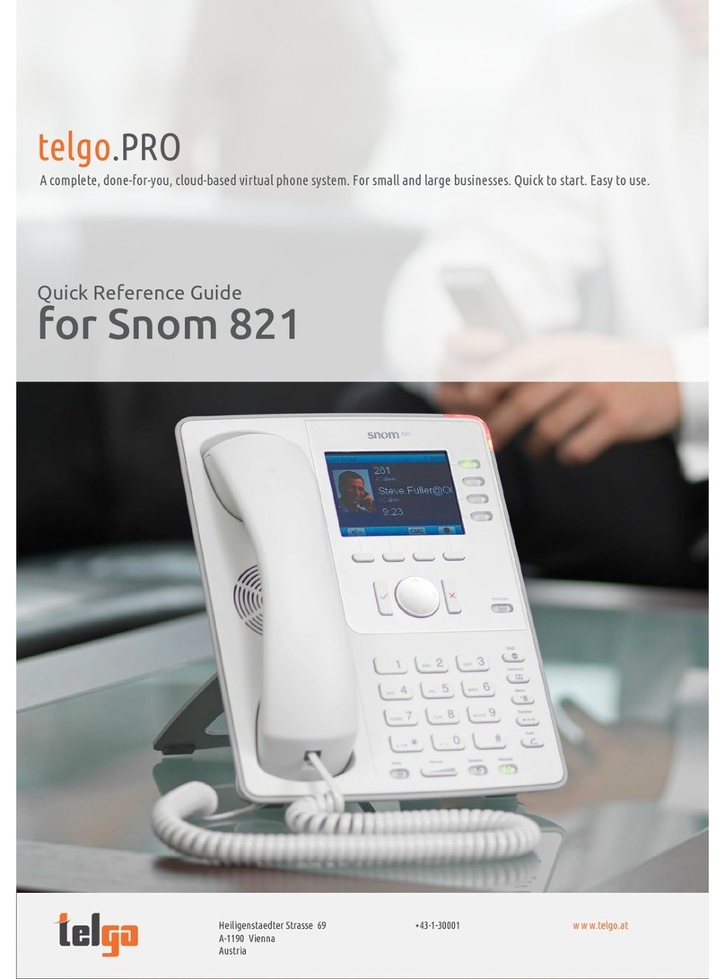 telgo.PRO Snom 821 Quick reference guide