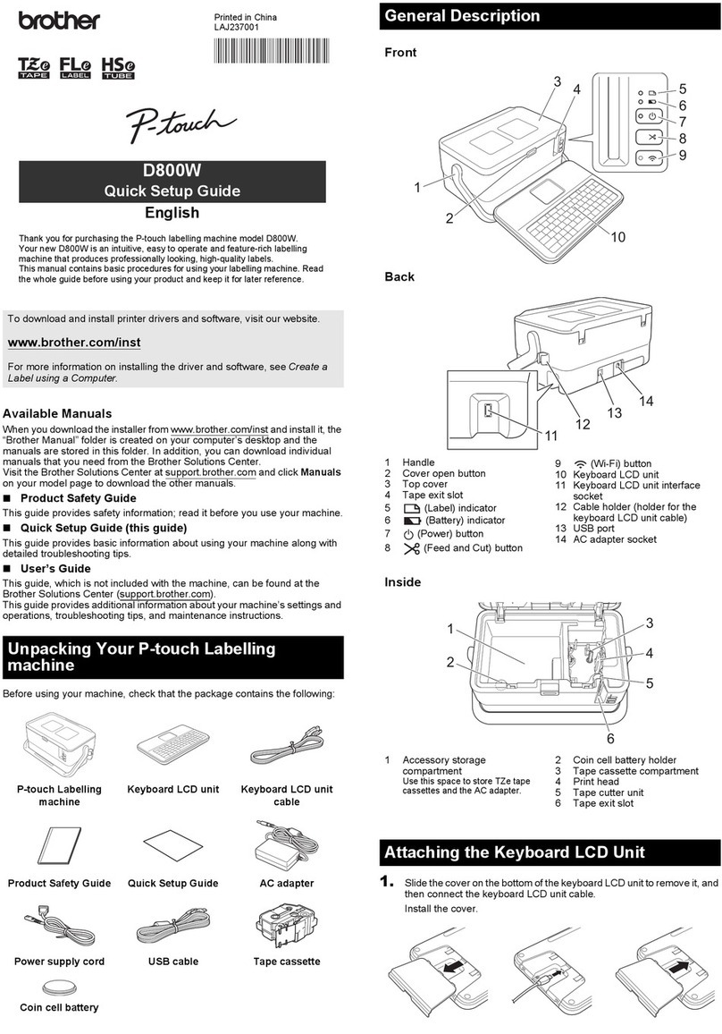 Brother p-touch D800W User manual
