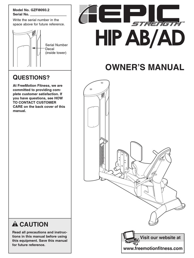 FREE MOTION EPIC HIP AB. EPIC HIP AD User manual