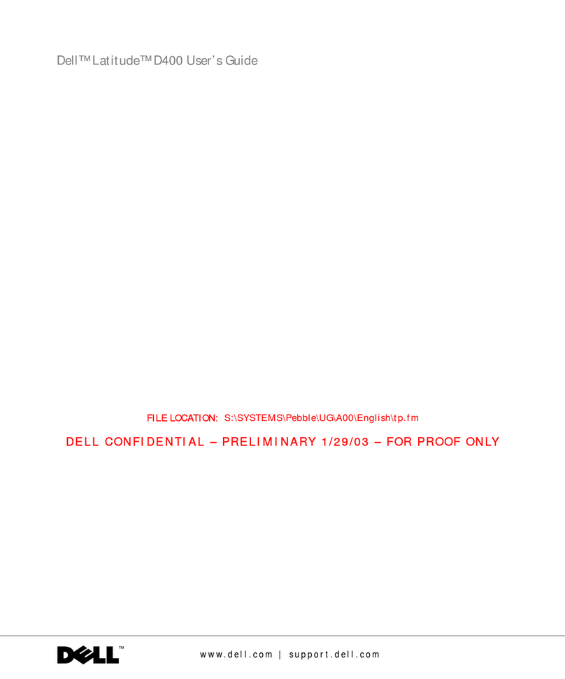Dell d400 - Latitude - Pentium M 1.3 GHz User manual