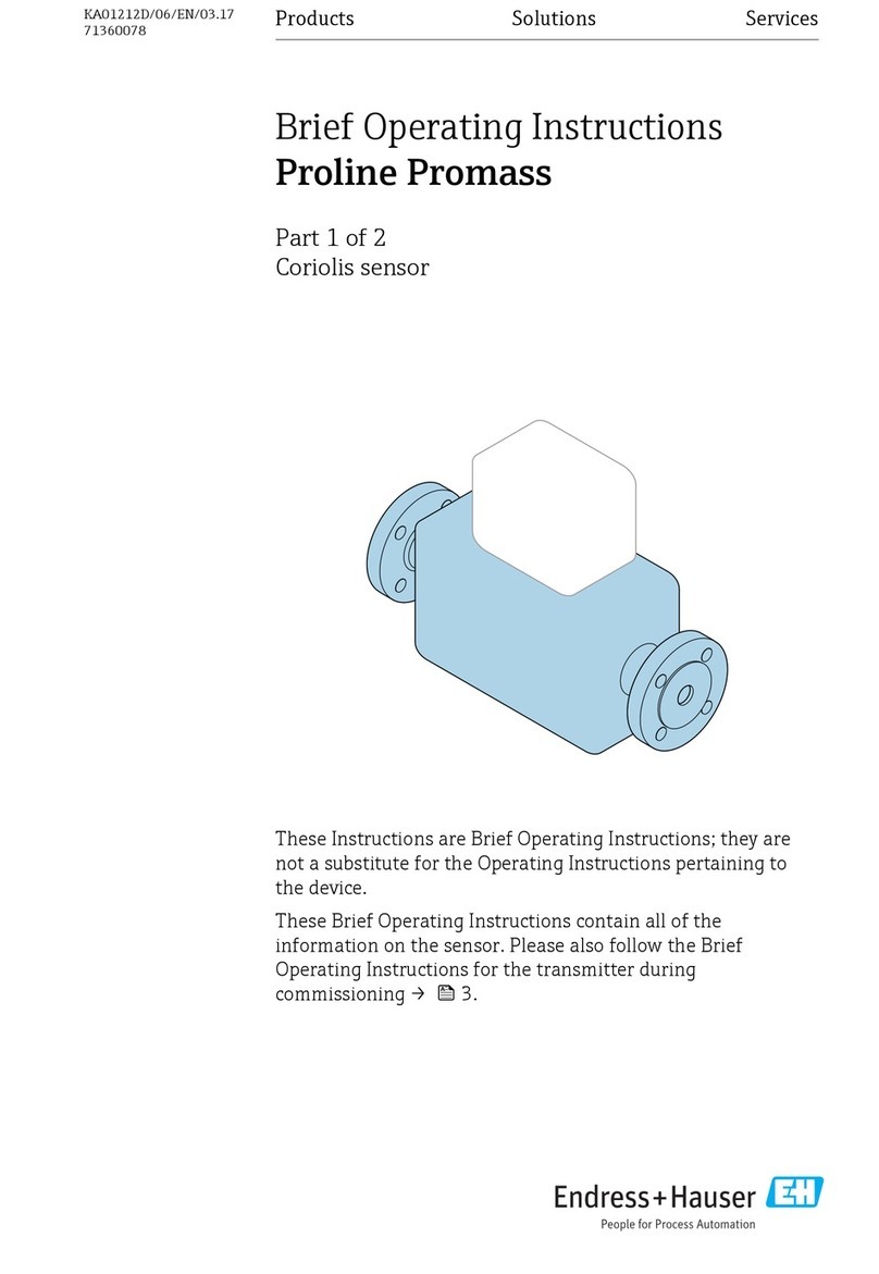 Endress+Hauser Proline Promass series Brief operating instructions