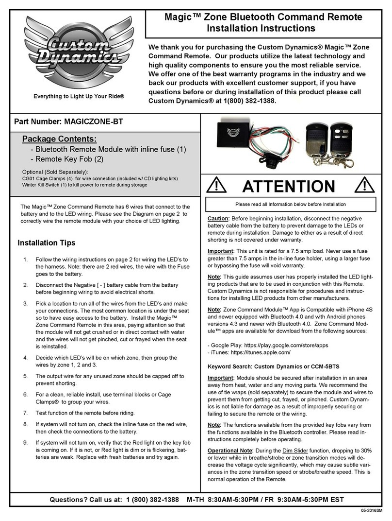 Custom Dynamics Magic Zone User manual