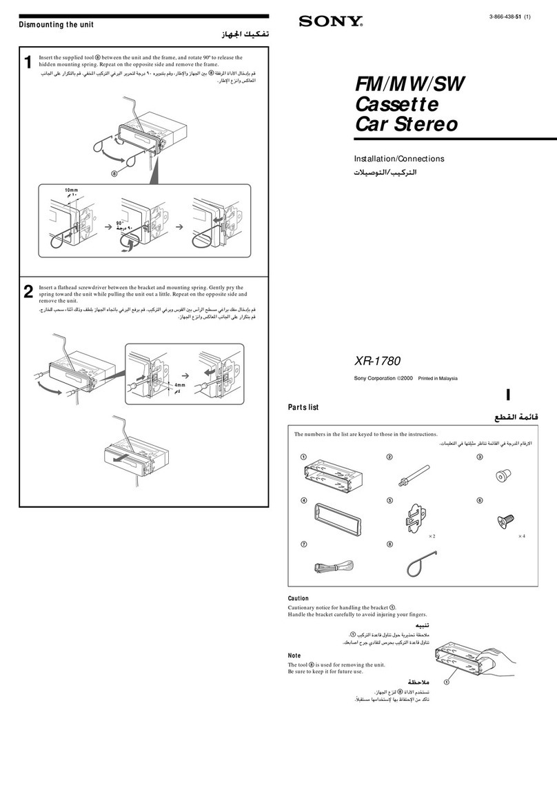 Sony XR-1780 Installation/connections