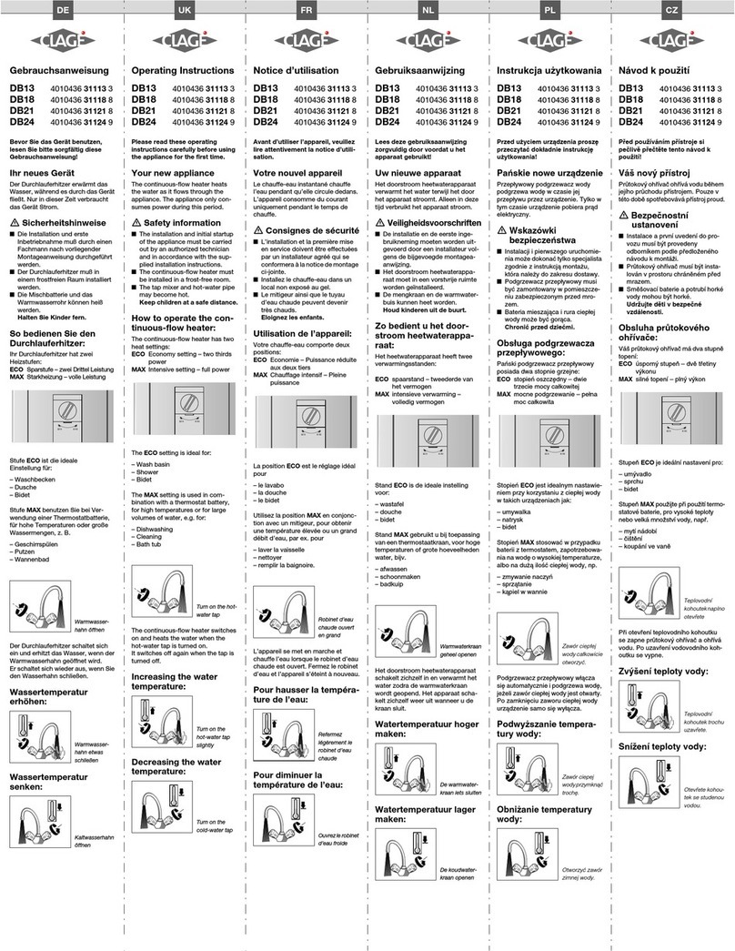 clage DB13 User manual