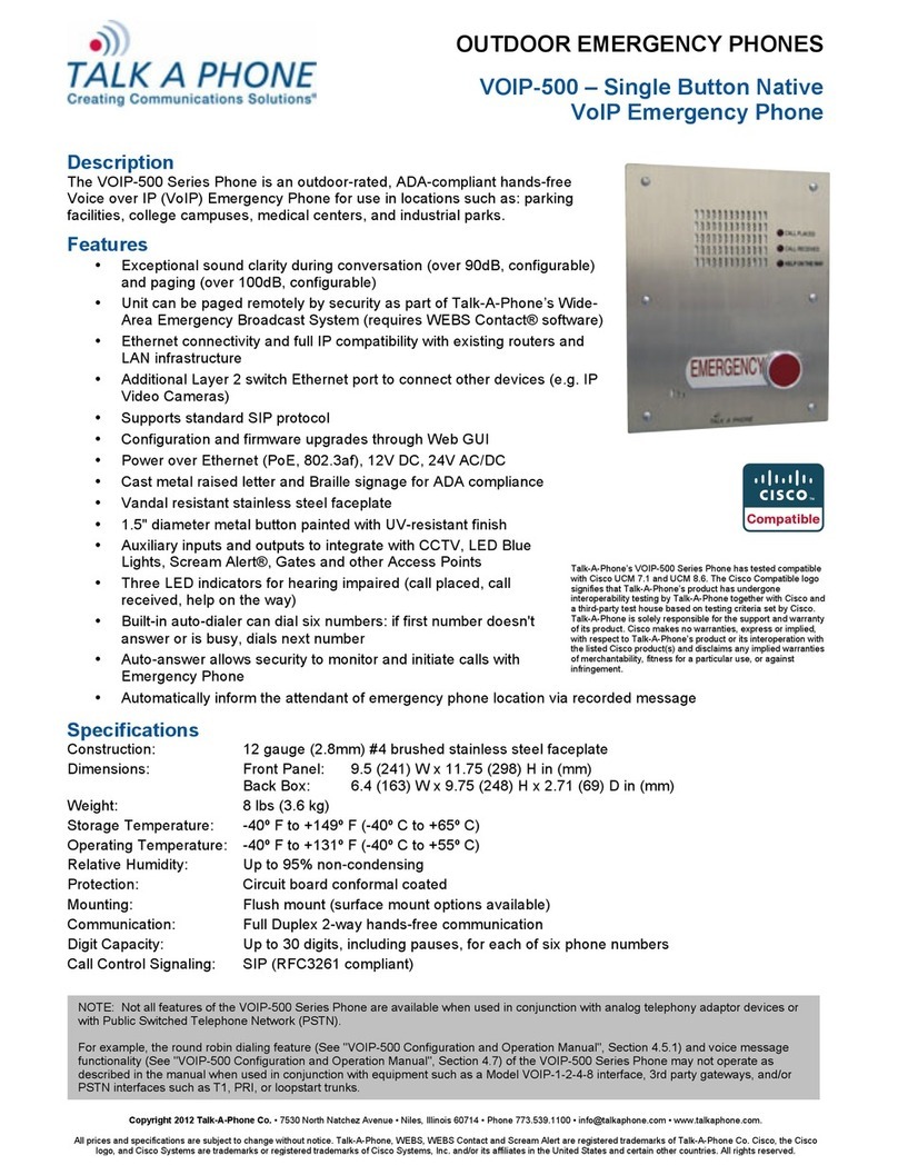 Talkaphone VOIP-500 Series manual