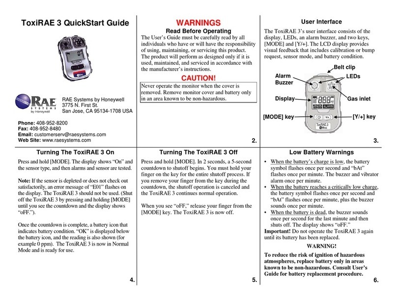 Rae ToxiRAE 3 User manual