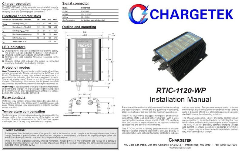 Chargetek RTIC-1120-WP User manual